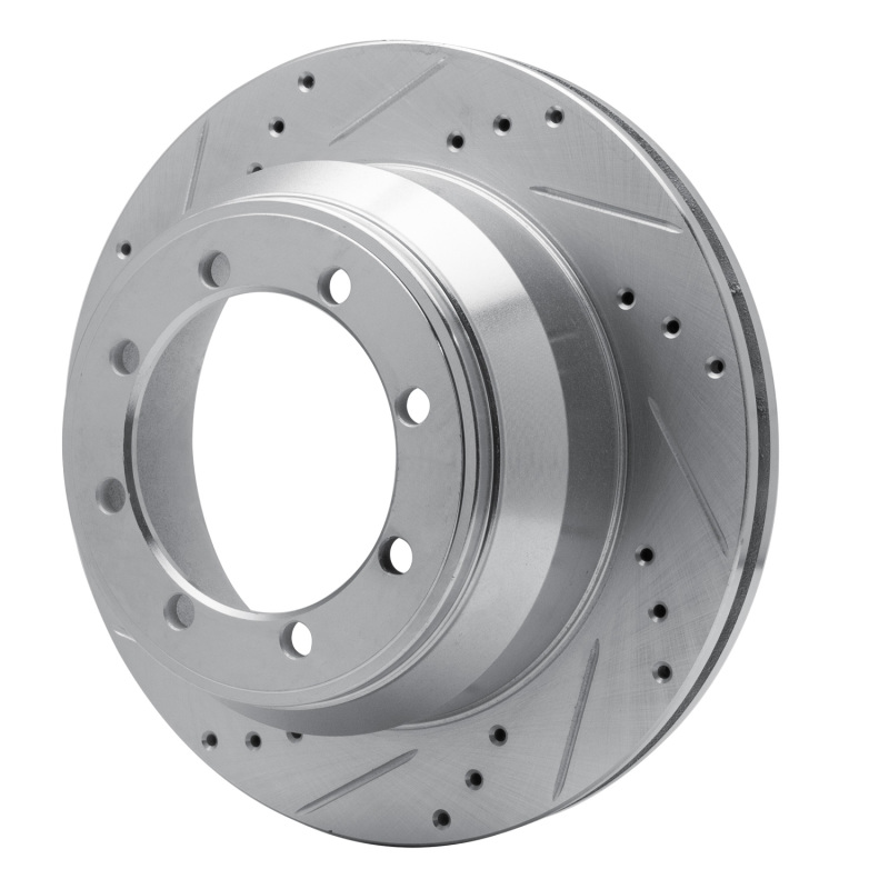 Ford F-350 Super Duty Brake Rotor (1) - Rear Left - R1 Concepts - Drilled & Slotted - Silver - `99-`04